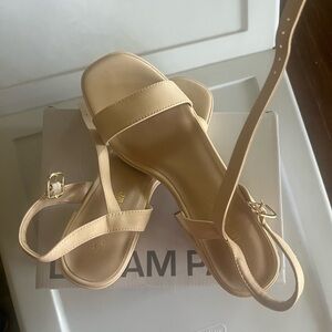 Chic Cream Heels with Adjustable Strap